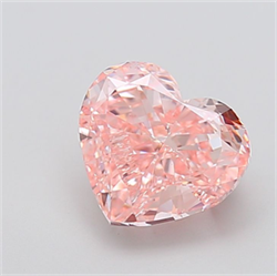 Picture of Lab Grown Diamond 4.00 Carats, Heart with  Cut, Fancy Vivid Pink Color, VS1 Clarity and Certified by IGI