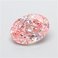 Picture of Lab Grown Diamond 1.36 Carats, Oval with  Cut, Fancy Vivid Pink Color, VS1 Clarity and Certified by IGI