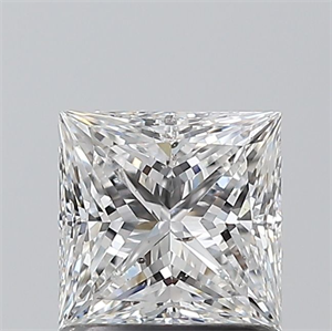 Picture of Natural Diamond 1.01 Carats, Princess with  Cut, E Color, SI2 Clarity and Certified by GIA