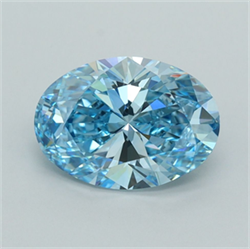 Picture of Lab Grown Diamond 2.01 Carats, Oval with  Cut, Fancy Vivid Blue Color, VVS2 Clarity and Certified by IGI