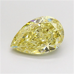 Picture of Lab Grown Diamond 2.09 Carats, Pear with  Cut, Fancy Yellow Color, VVS2 Clarity and Certified by IGI