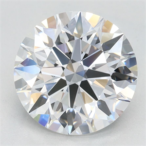 Picture of Lab Grown Diamond 2.76 Carats, Round with Excellent Cut, D Color, VVS1 Clarity and Certified by GIA
