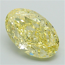 Picture of Lab Grown Diamond 1.87 Carats, Oval with  Cut, Fancy Yellow Color, VS1 Clarity and Certified by IGI