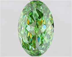 Picture of Lab Grown Diamond 1.75 Carats, Oval with  Cut, Fancy Vivid Green Color, VS1 Clarity and Certified by IGI