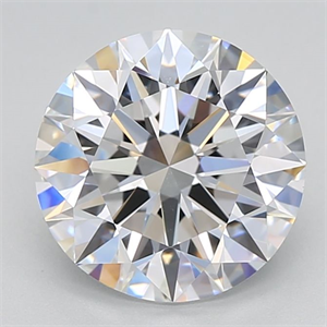 Picture of Lab Grown Diamond 3.22 Carats, Round with Excellent Cut, D Color, VVS2 Clarity and Certified by GIA