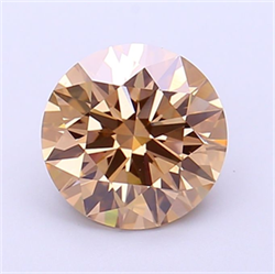Picture of Lab Grown Diamond 2.01 Carats, Round with Ideal Cut, Fancy Light Brown Color, VVS2 Clarity and Certified by IGI