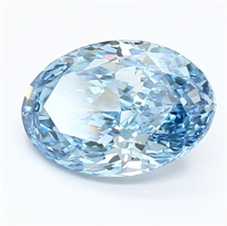 Picture of Lab Grown Diamond 1.83 Carats, Oval with  Cut, Fancy Vivid Blue Color, VS1 Clarity and Certified by IGI