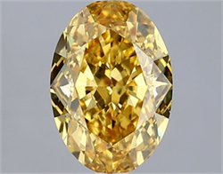 Picture of Lab Grown Diamond 2.16 Carats, Oval with  Cut, Fancy Vivid Yellow Color, VVS2 Clarity and Certified by IGI