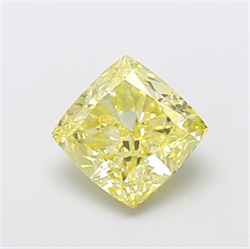 Picture of Lab Grown Diamond 2.53 Carats, CUSHION MODIFIED with  Cut, Fancy Intense Yellow Color, VS1 Clarity and Certified by IGI