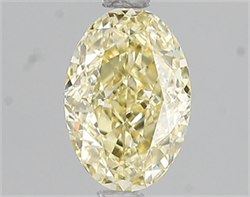 Picture of Lab Grown Diamond 1.59 Carats, Oval with  Cut, Fancy Intense Yellow Color, VVS2 Clarity and Certified by IGI