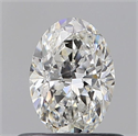 Natural Diamond 0.50 Carats, Oval with  Cut, F Color, SI1 Clarity and Certified by GIA