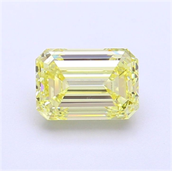 Picture of Lab Grown Diamond 1.51 Carats, Emerald with  Cut, Fancy Yellow Color, VS1 Clarity and Certified by IGI