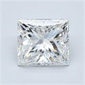 Natural Diamond 1.50 Carats, Princess with  Cut, F Color, I1 Clarity and Certified by GIA