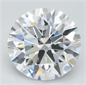 Lab Grown Diamond 3.40 Carats, Round with Ideal Cut, D Color, IF Clarity and Certified by IGI