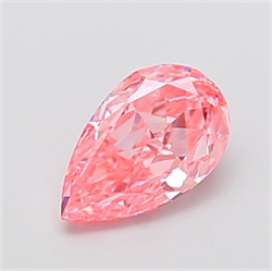 Picture of Lab Grown Diamond 1.23 Carats, Pear with  Cut, Fancy Vivid Pink Color, VVS2 Clarity and Certified by IGI