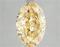 Picture of Lab Grown Diamond 3.07 Carats, Oval with  Cut, Fancy Intense Yellow Color, VS1 Clarity and Certified by IGI