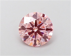 Picture of Lab Grown Diamond 1.44 Carats, Round with Ideal Cut, Fancy Vivid Pink Color, VVS2 Clarity and Certified by IGI