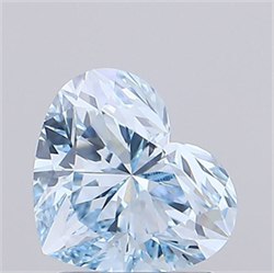 Picture of Lab Grown Diamond 1.52 Carats, Heart with  Cut, Fancy Intense Blue Color, VVS2 Clarity and Certified by IGI