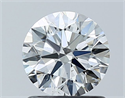 Natural Diamond 1.01 Carats, Round with Excellent Cut, G Color, SI1 Clarity and Certified by GIA
