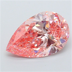 Picture of Lab Grown Diamond 2.91 Carats, Pear with  Cut, Fancy Vivid Pink Color, VS2 Clarity and Certified by IGI