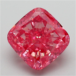Picture of Lab Grown Diamond 3.86 Carats, CUSHION MODIFIED with  Cut, Fancy Vivid Pink Color, VS1 Clarity and Certified by IGI