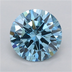 Picture of Lab Grown Diamond 1.47 Carats, Round with Ideal Cut, Fancy Vivid Blue Color, VVS2 Clarity and Certified by IGI
