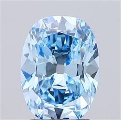 Picture of Lab Grown Diamond 2.72 Carats, CUSHION MODIFIED with  Cut, Fancy Vivid Blue Color, VS1 Clarity and Certified by IGI
