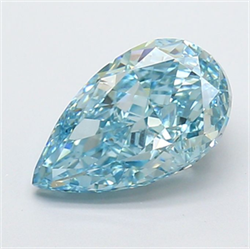 Picture of Lab Grown Diamond 3.19 Carats, Pear with  Cut, Fancy Vivid Blue Color, VS1 Clarity and Certified by IGI