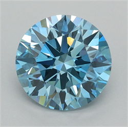 Picture of Lab Grown Diamond 1.92 Carats, Round with Ideal Cut, Fancy Vivid Blue Color, VVS2 Clarity and Certified by IGI