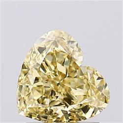 Picture of Lab Grown Diamond 1.30 Carats, Heart with  Cut, Fancy Vivid Yellow Color, VS1 Clarity and Certified by IGI