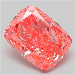 Picture of Lab Grown Diamond 3.19 Carats, CUSHION MODIFIED with  Cut, Fancy Vivid Pink Color, VVS2 Clarity and Certified by IGI