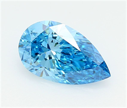 Picture of Lab Grown Diamond 1.53 Carats, Pear with  Cut, Fancy Vivid Blue Color, VVS1 Clarity and Certified by IGI