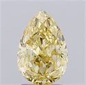Lab Grown Diamond 1.51 Carats, Pear with  Cut, Fancy Yellow Color, VS1 Clarity and Certified by IGI