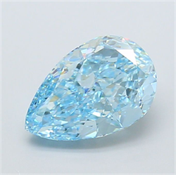Picture of Lab Grown Diamond 2.29 Carats, Pear with  Cut, Fancy Vivid Blue Color, VVS2 Clarity and Certified by IGI
