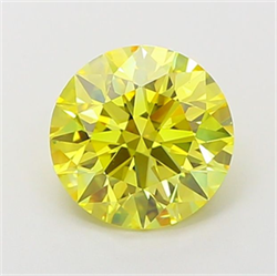 Picture of Lab Grown Diamond 1.84 Carats, Round with Excellent Cut, Fancy Vivid Yellow Color, VVS2 Clarity and Certified by IGI