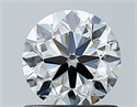 Natural Diamond 0.90 Carats, Round with Very Good Cut, H Color, VVS1 Clarity and Certified by GIA