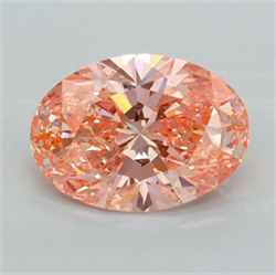 Picture of Lab Grown Diamond 1.60 Carats, Oval with  Cut, Fancy Vivid Pink Color, VS1 Clarity and Certified by IGI