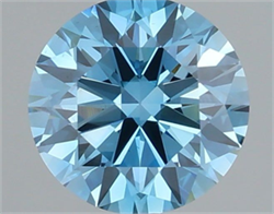 Picture of Lab Grown Diamond 1.64 Carats, Round with Ideal Cut, Fancy Vivid Blue Color, VS1 Clarity and Certified by IGI