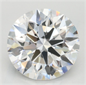 Lab Grown Diamond 3.42 Carats, Round with Excellent Cut, D Color, VVS2 Clarity and Certified by GIA
