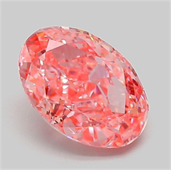 Picture of Lab Grown Diamond 2.01 Carats, Oval with  Cut, Fancy Vivid Pink Color, VVS2 Clarity and Certified by IGI