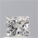 Natural Diamond 0.42 Carats, Princess with  Cut, F Color, SI1 Clarity and Certified by GIA