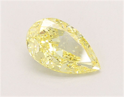 Picture of Lab Grown Diamond 1.52 Carats, Pear with  Cut, Fancy Intense Yellow Color, VS1 Clarity and Certified by IGI