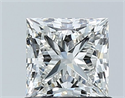 Natural Diamond 1.00 Carats, Princess with  Cut, H Color, VVS2 Clarity and Certified by GIA