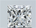Natural Diamond 1.00 Carats, Princess with  Cut, H Color, VVS2 Clarity and Certified by GIA
