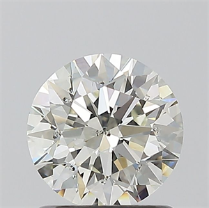Picture of Natural Diamond 1.01 Carats, Round with Excellent Cut, K Color, SI2 Clarity and Certified by GIA