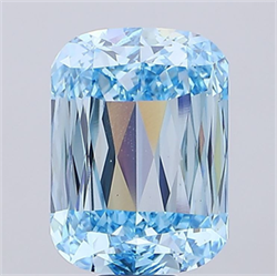 Picture of Lab Grown Diamond 14.51 Carats, CUSHION MODIFIED with  Cut, Fancy Vivid Blue Color, VS1 Clarity and Certified by IGI