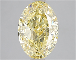 Picture of Lab Grown Diamond 3.56 Carats, Oval with  Cut, Fancy Vivid Yellow Color, VS2 Clarity and Certified by IGI