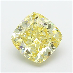 Picture of Lab Grown Diamond 3.06 Carats, CUSHION MODIFIED with  Cut, Fancy Yellow Color, VS2 Clarity and Certified by IGI