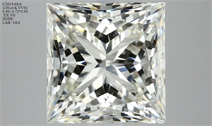 Foto Diamante Natural 2.00 quilates, Princesa , Color K, claridad VVS1 y certificado GIA de