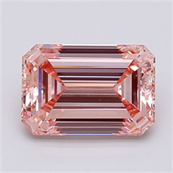 Picture of Lab Grown Diamond 2.15 Carats, Emerald with  Cut, Fancy Intense Pink Color, VS1 Clarity and Certified by IGI